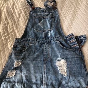 FOREVER 21 Denim overall skirt